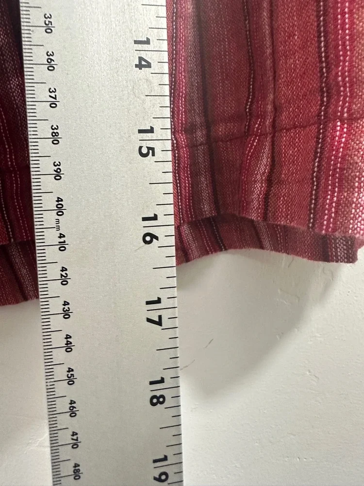 Briggs Shorts Size XL Red Striped Pattern Tassel Drawstring Pockets Linen Blend - Picture 10 of 15